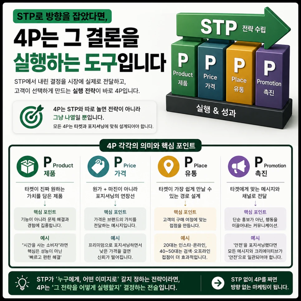 STP 결론과 4P 실행의 연결 예시