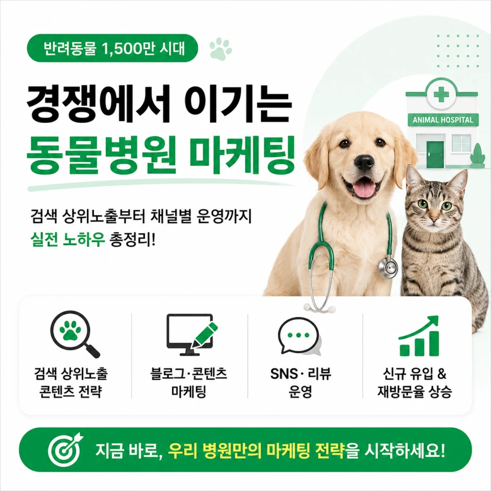 경쟁에서 이기는 동물병원 마케팅 - 상위노출까지 잡는 실전 전략