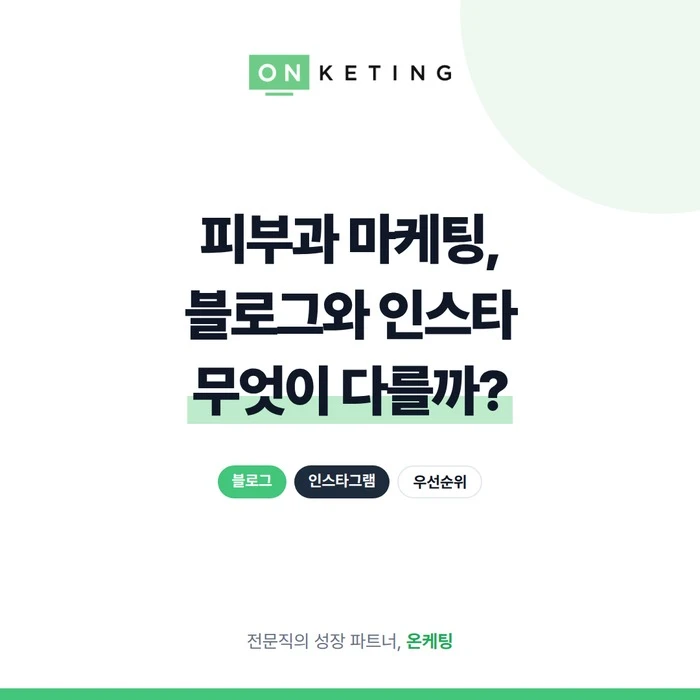 피부과 마케팅, 블로그와 인스타그램 차이 표지