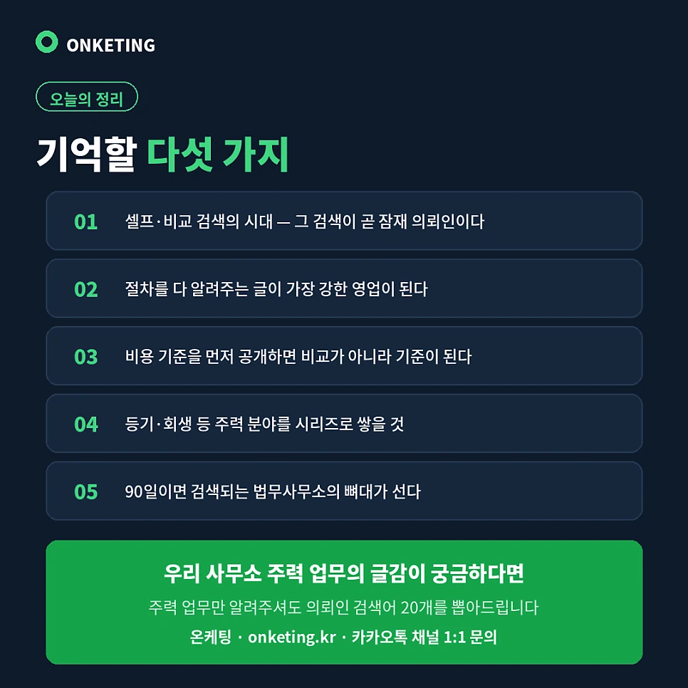 법무사 마케팅 요약과 상담 안내