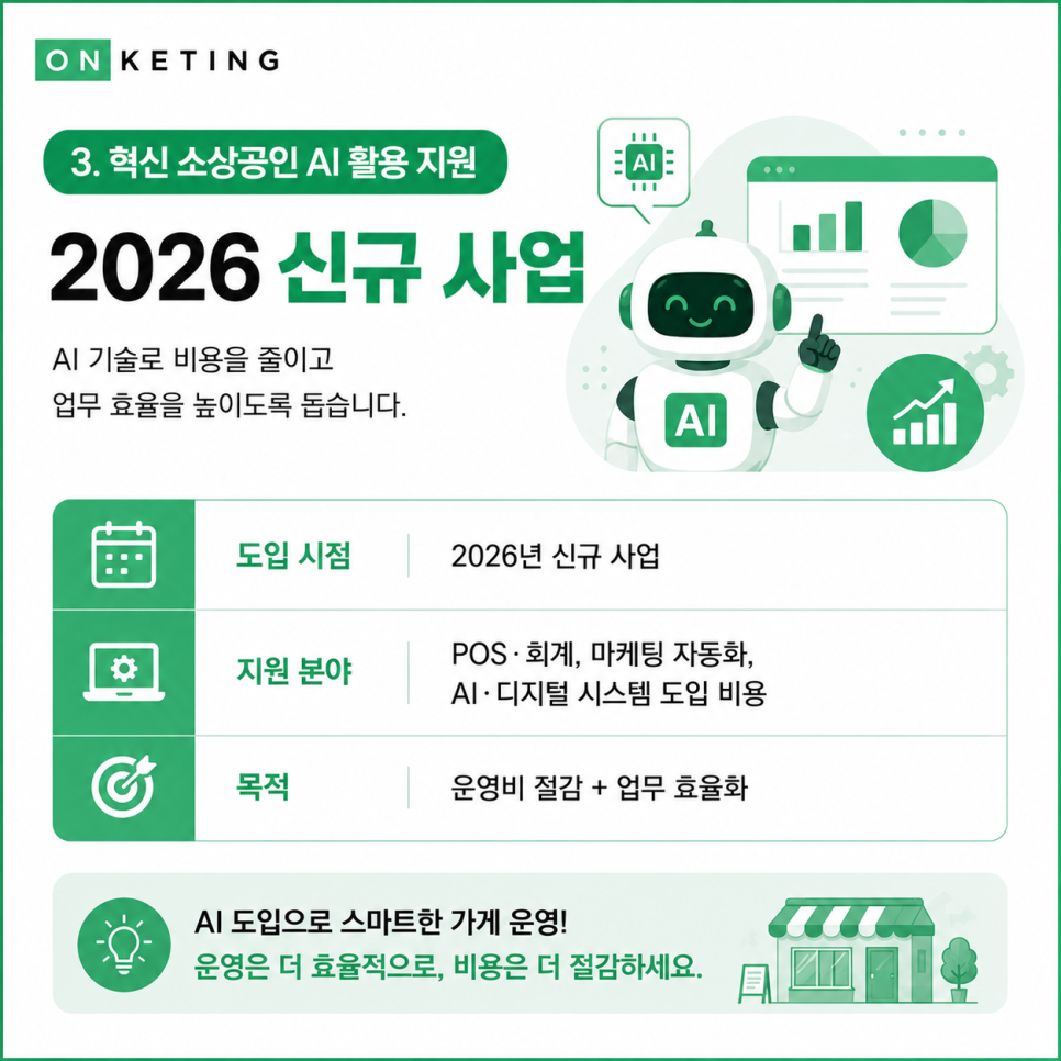 혁신 소상공인 AI 활용 지원 - 2026 신규 사업