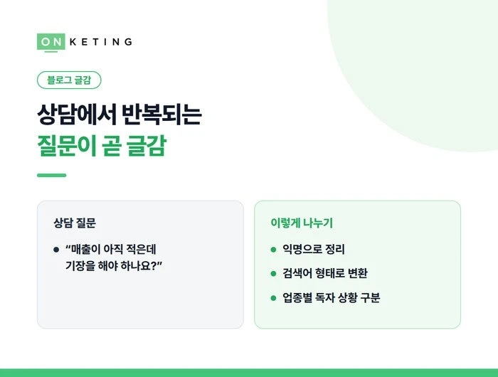 상담에서 반복되는 질문이 곧 글감입니다