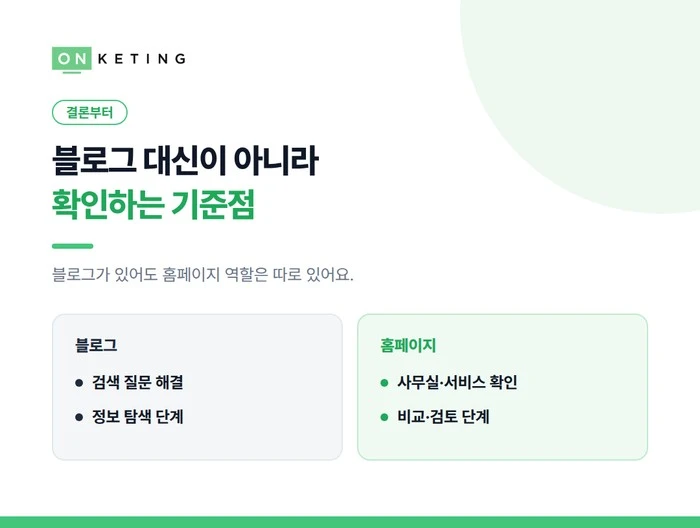 블로그 대신이 아니라 확인하는 기준점