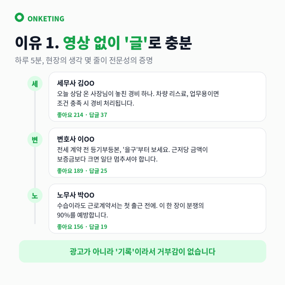 스레드는 영상 없이 글만으로 전문성이 드러나는 채널