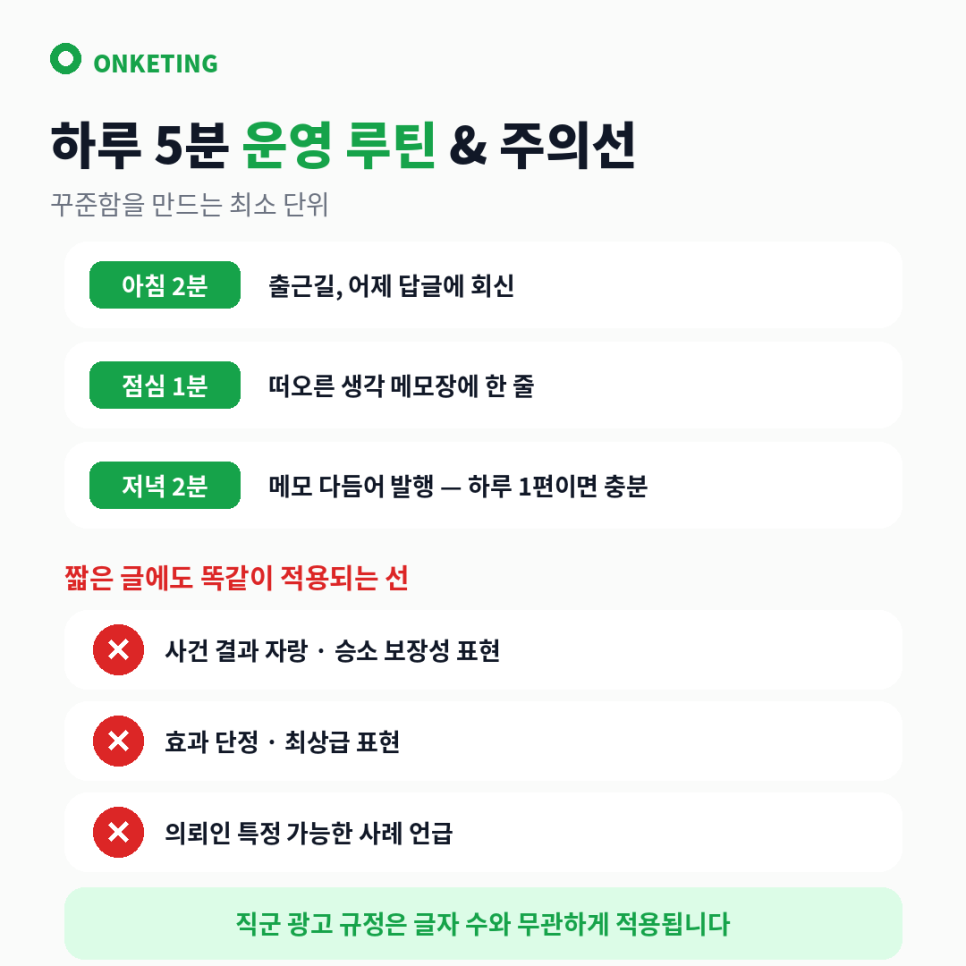 스레드 하루 5분 운영 루틴과 광고 규정 준수 선